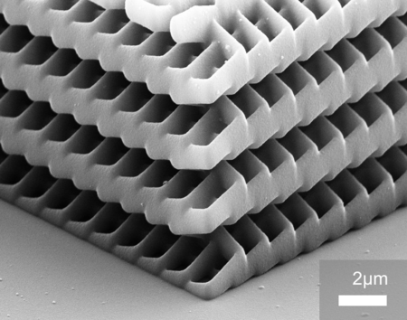 Photonic crystal designed by laser lithography (Image: Nanoscribe)