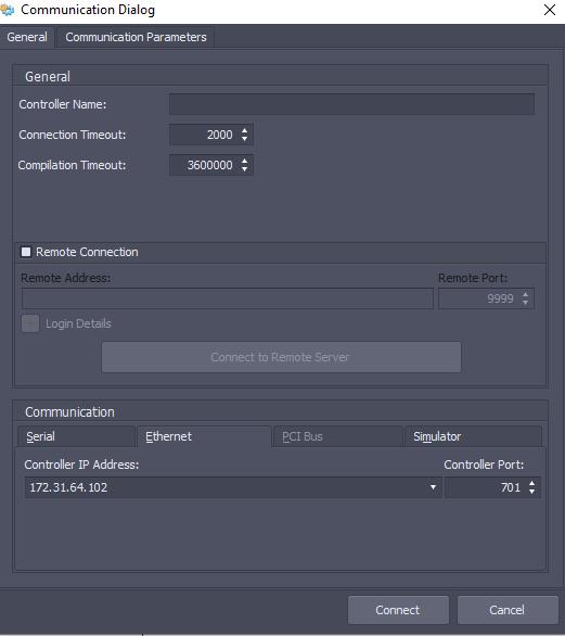 PI ACS Motion Controller LabView Communication Parameters