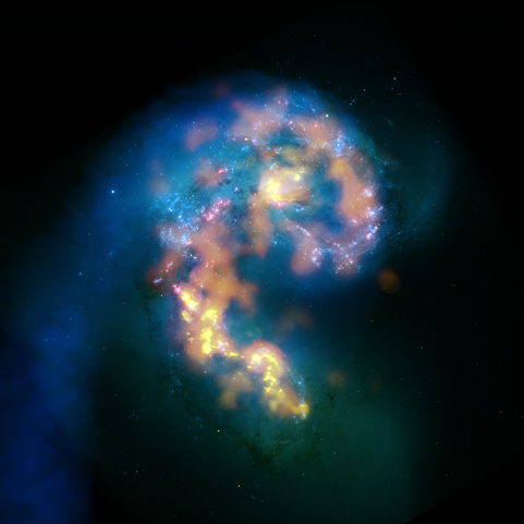 First astronomical test image released to the public from ALMA: detailed views of star-formation in the Antennae Galaxies. (Image: https://www.nrao.edu/)